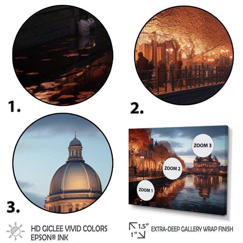 Designart "Dublin Beautiful Cityscape Photo I" Dublin Multipanel Canvas